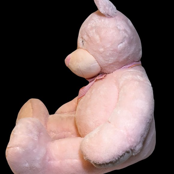 RARE My First Teddy Bear JUMBO Pink Russ 3FT. Plush Stuffed Animal Striped Bow